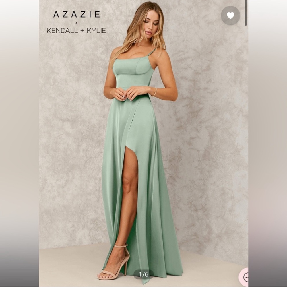 Azazie x Kendall+Kylie Halsey A Line Side Slit Dress